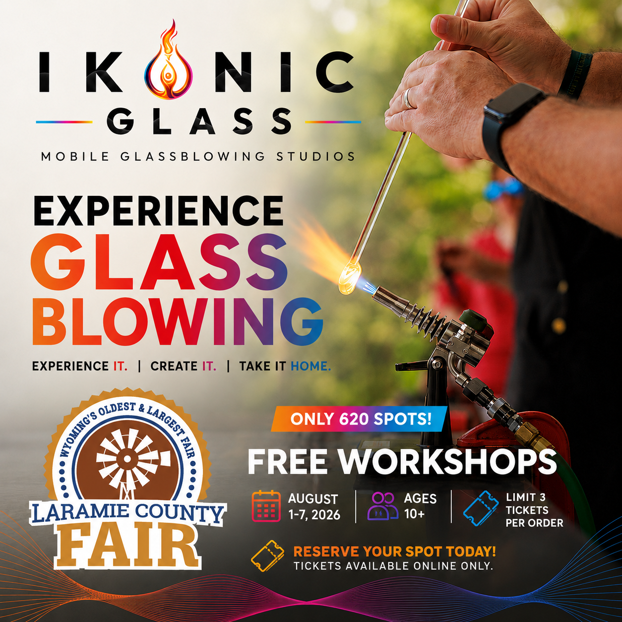 Close up visual of Glass Blowing